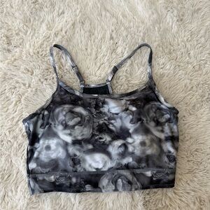 MPG Gray Sports Bra with Tie-Dye Design